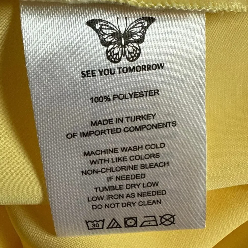 Madeleine White Sleepwear See You Tomorrow Yellow Butterfly Nightgown Size XS